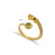 Green Tourmaline 22 Karat Gold Vintage 925 Silver Ring | 925 Sterling Silver Wholesale | Sade Silver Green Tourmaline 22 Karat Gold Vintage 925 Silver Ring - Sade 925 Silver Jewelry