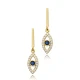 Evil Eye Bar 925 Sterling Silver Earrings - Sade 925 Silver Jewelry