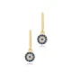 Round Evil Eye Bar 925 Sterling Silver Earrings | 925 Sterling Silver Wholesale | Sade Silver Round Evil Eye Bar 925 Sterling Silver Earrings - Sade 925 Silver Jewelry