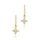 Flower CZ Round Bar 925 Sterling Silver Earrings