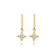 Flower CZ Round Bar 925 Sterling Silver Earrings