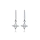 Flower CZ Round Bar 925 Sterling Silver Earrings