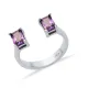 Amethyst Rectangle Silver Adjustable Ring Amethyst Rectangle Silver Adjustable Ring