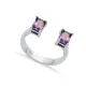 Amethyst Rectangle Silver Adjustable Ring Amethyst Rectangle Silver Adjustable Ring
