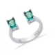 Paraiba Rectangle Silver Adjustable Ring Paraiba Rectangle Silver Adjustable Ring