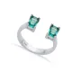 Paraiba Rectangle Silver Adjustable Ring Paraiba Rectangle Silver Adjustable Ring