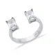 Clear CZ Rectangle Silver Adjustable Ring Clear CZ Rectangle Silver Adjustable Ring