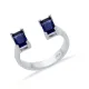 Sapphire CZ Rectangle Silver Adjustable Ring Sapphire CZ Rectangle Silver Adjustable Ring