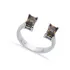 Mystic Topaz Rectangle Adjustable Sterling Silver Ring