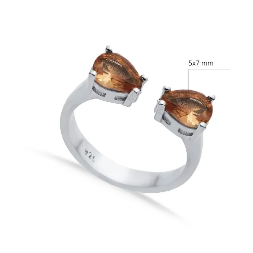 Pear Zultanite CZ Adjustable 925 Sterling Silver Ring Pear Zultanite CZ Adjustable 925 Sterling Silver Ring