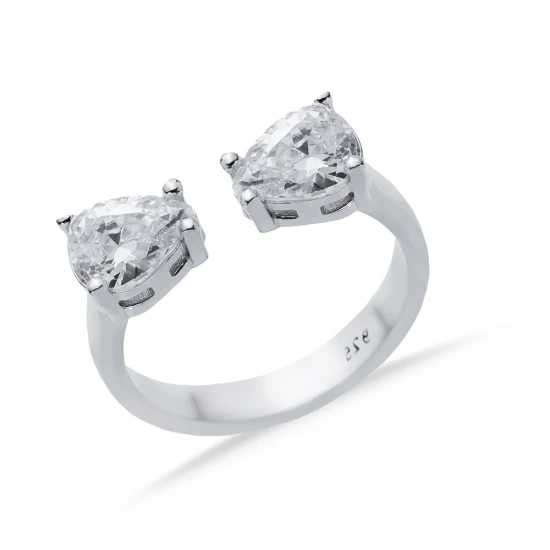 Pear White CZ Adjustable 925 Sterling Silver Ring Pear White CZ Adjustable 925 Sterling Silver Ring