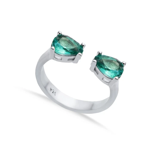 Paraiba Pear Adjustable 925 Sterling Silver Ring