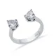 Heart White CZ Adjustable 925 Sterling Silver Ring Heart White CZ Adjustable 925 Sterling Silver Ring