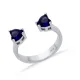 Sapphire CZ Heart Silver Adjustable Ring Sapphire CZ Heart Silver Adjustable Ring