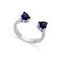 Sapphire CZ Heart Silver Adjustable Ring Sapphire CZ Heart Silver Adjustable Ring