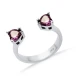 Amethyst CZ Heart Adjustable 925 Sterling Silver Ring | 925 Sterling Silver Wholesale | Sade Silver Amethyst CZ Heart Adjustable 925 Sterling Silver Ring - Sade 925 Silver Jewelry