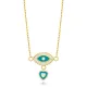 Eye Enamel Heart 925 Sterling Silver Necklace Eye Enamel Heart 925 Sterling Silver Necklace
