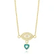 Eye Enamel Heart Sterling Silver Necklace Eye Enamel Heart Sterling Silver Necklace