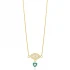 Eye Enamel Heart Sterling Silver Necklace