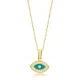 Minimalist Eye Enamel 925 Sterling Silver Necklace