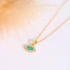 Minimalist Eye Enamel 925 Sterling Silver Necklace