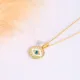 Round Evil Eye Enamel 925 Sterling Silver Necklace Round Evil Eye Enamel 925 Sterling Silver Necklace