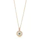 Round Evil Eye Enamel 925 Sterling Silver Necklace Round Evil Eye Enamel 925 Sterling Silver Necklace