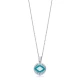 Round Evil Eye Enamel Sterling Silver Necklace | 925 Sterling Silver Wholesale | Sade Silver Round Evil Eye Enamel Sterling Silver Necklace - Sade 925 Silver Jewelry