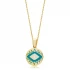 Round Evil Eye Enamel Sterling Silver Necklace