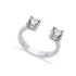 White CZ Round Adjustable 925 Sterling Silver Ring