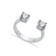 White CZ Round Adjustable 925 Sterling Silver Ring | 925 Sterling Silver Wholesale | Sade Silver White CZ Round Adjustable 925 Sterling Silver Ring - Sade 925 Silver Jewelry