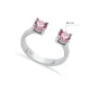 Pink CZ Round Silver Adjustable Ring Pink CZ Round Silver Adjustable Ring