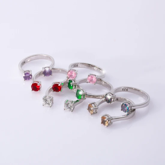 Emerald CZ Round Adjustable 925 Sterling Silver Ring | 925 Sterling Silver Wholesale | Sade Silver Emerald CZ Round Adjustable 925 Sterling Silver Ring - Sade 925 Silver Jewelry