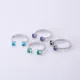 Aquamarine CZ Round Adjustable 925 Sterling Silver Ring