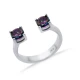 Mystic Topaz CZ Round Adjustable Sterling Silver Ring | 925 Sterling Silver Wholesale | Sade Silver Mystic Topaz CZ Round Adjustable Sterling Silver Ring - Sade 925 Silver Jewelry