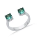 Paraiba CZ Round Adjustable 925 Sterling Silver Ring | 925 Sterling Silver Wholesale | Sade Silver Paraiba CZ Round Adjustable 925 Sterling Silver Ring - Sade 925 Silver Jewelry