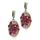 Ruby CZ Oval Authentic Turkish Dangle Earrings Ruby CZ Oval Authentic Turkish Dangle Earrings