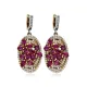Ruby CZ Oval Authentic Turkish Dangle Earrings Ruby CZ Oval Authentic Turkish Dangle Earrings