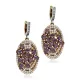 Amethyst CZ Oval Authentic Turkish Dangle Earrings Amethyst CZ Oval Authentic Turkish Dangle Earrings