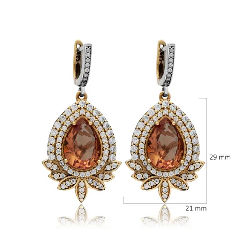 Zultanite Pear Dangle 925 Sterling Silver Earrings
