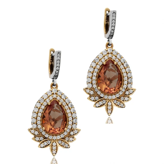 Zultanite Pear Dangle 925 Sterling Silver Earrings | 925 Sterling Silver Wholesale | Sade Silver Zultanite Pear Dangle 925 Sterling Silver Earrings - Sade 925 Silver Jewelry