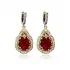 Garnet CZ Pear Authentic Dangle Earrings