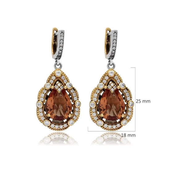 Zultanite CZ Pear Dangle 925 Sterling Silver Earrings Zultanite CZ Pear Dangle 925 Sterling Silver Earrings