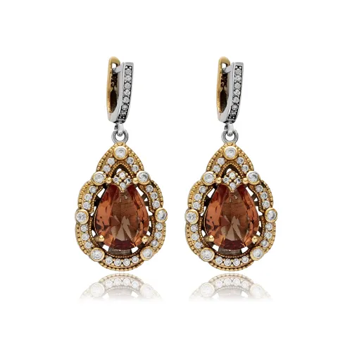 Zultanite CZ Pear Dangle 925 Sterling Silver Earrings