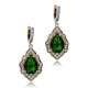 Dangle Emerald CZ Pear 925 Sterling Silver Earrings | 925 Sterling Silver Wholesale | Sade Silver Dangle Emerald CZ Pear 925 Sterling Silver Earrings - Sade 925 Silver Jewelry