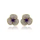 Amethyst CZ Flower Authentic Earrings Amethyst CZ Flower Authentic Earrings