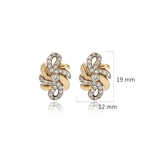 Clear CZ Flower Sterling Silver Earrings
