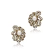 Pearl CZ Flower 925 Sterling Silver Earrings | 925 Sterling Silver Wholesale | Sade Silver Pearl CZ Flower 925 Sterling Silver Earrings - Sade 925 Silver Jewelry