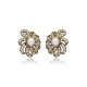 Pearl CZ Flower 925 Sterling Silver Earrings | 925 Sterling Silver Wholesale | Sade Silver Pearl CZ Flower 925 Sterling Silver Earrings - Sade 925 Silver Jewelry