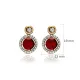 Garnet Cz Round Shape Authentic Earrings Garnet Cz Round Shape Authentic Earrings